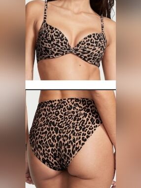 32B/S VS Swim Removable Push Up Bikini Top High Waist Bikini Set Leopard